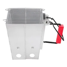 Royal Gourmet Foldable Charcoal Chimney Fire Starter Camping Grill, silver an...