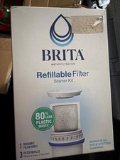 Brita Refillable Water Filter Starter Kit Reusable Shell Refills New