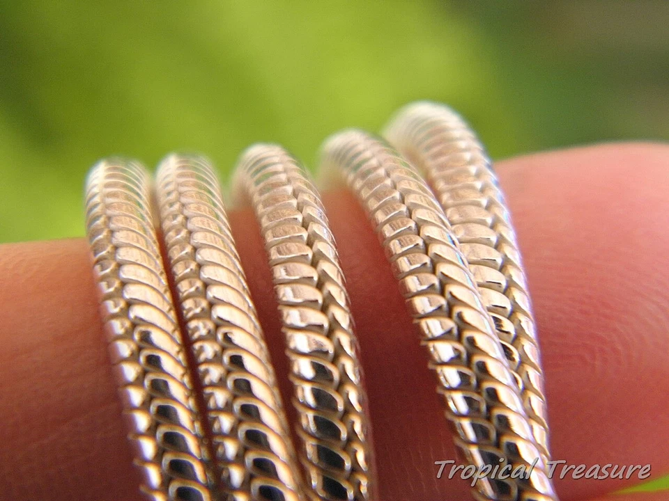 SNAKE Chain - 100% SOLID 925 Sterling Silver (options) - image 4 of 4