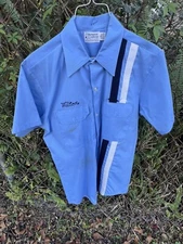 1980’s Vintage Button Up Mechanics Shirt chain Stitched Famous Amos Racing Team 