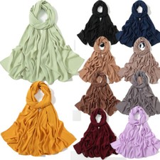 Muslim Hijab Soft Chiffon Plain Long Scarf Women Wrap Shawl Scarves Headscarf  
