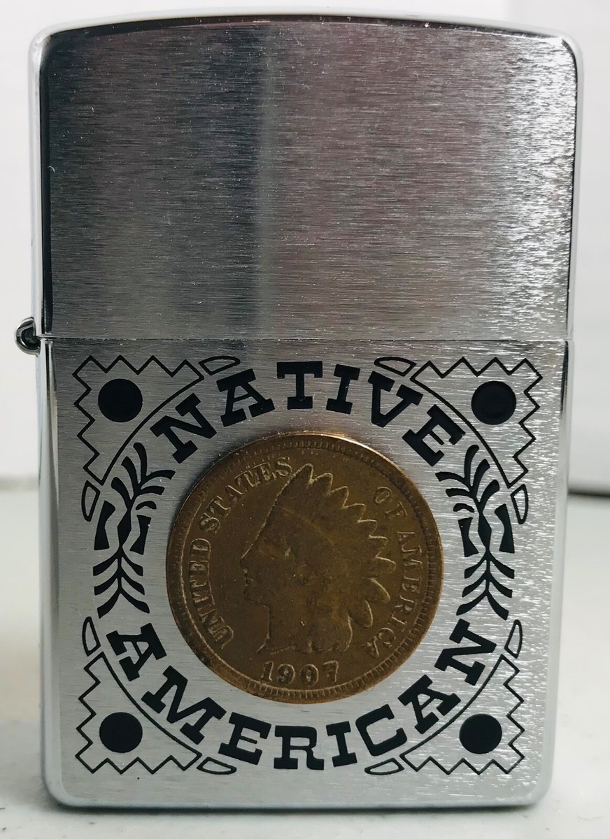 インディアン＊エナメル七宝　＊アメリカン.ナショナルバンク＊ビンテージzippo ZIPPO Native American 1907 Indian Head Penny - Full Size