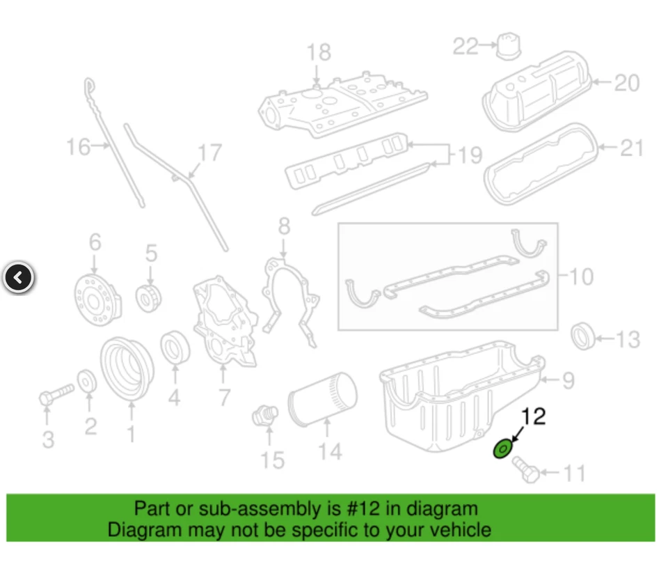 Junta de tapón de drenaje de aceite de motor OEM Ford 1985-2005 F3DZ-6734-A, M14 X M22 X 1.8 Foto 2 de 2