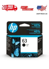 HP 63 Black Ink Cartridge for HP Printers 170 Pages