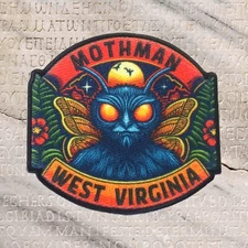 Mothman Patch Iron-on Applique Cryptid Creature Badge, Point Pleasant, Folklore