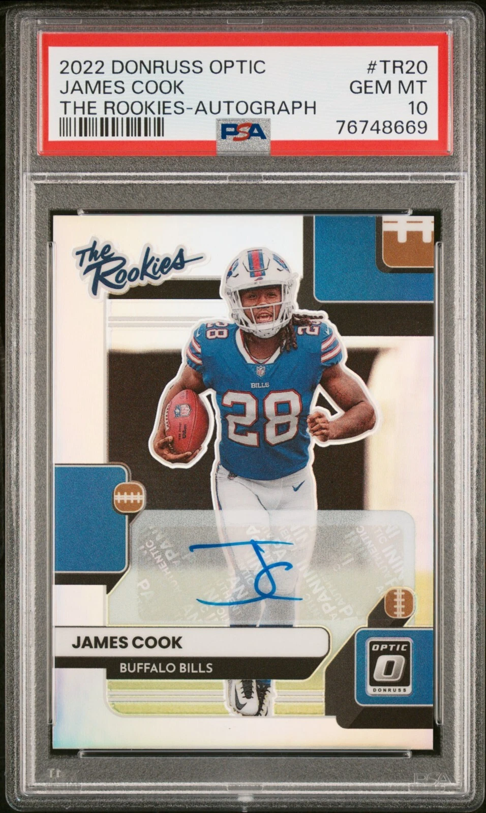 James Cook Panini Donruss Optic the Rookies #TR20 Autograph