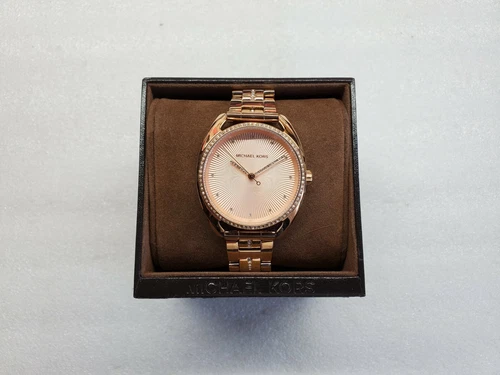 MICHAEL KORS LIBBY ROSE DIAL CRYSTALS ROSE-TONE ST.STEEL LADIES WATCH MK3677 NEW - Picture 7 of 9