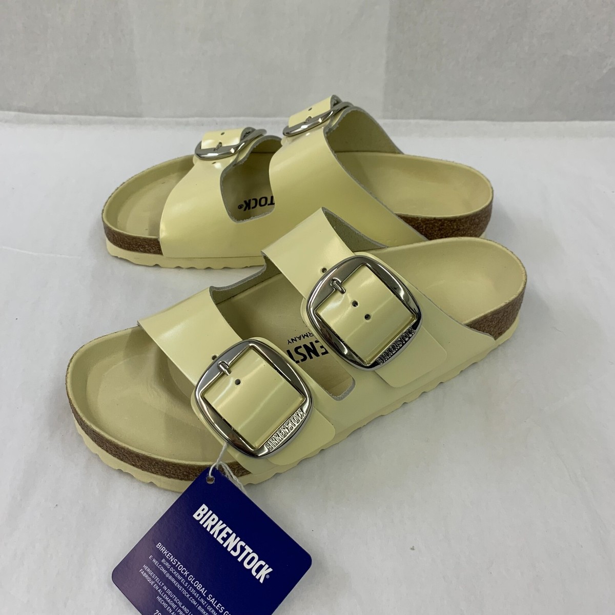 Birkenstock New w/o Box Arizona Big Buckle High Shine Butter Leather Patent  Nar