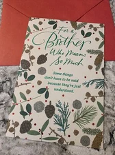 Merry Christmas Brother Who Means So Much 5.5” x 8” Hallmark Greeting Card