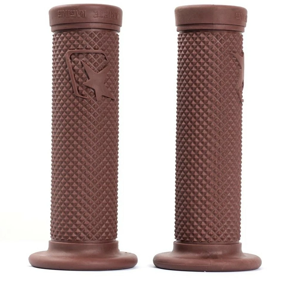 🇮🇹 COPPIA MANOPOLE FORATE ARIETE MOTO CAFE RACER ARIETE MARRONI 120 MM 22/25 - Immagine 2 di 3