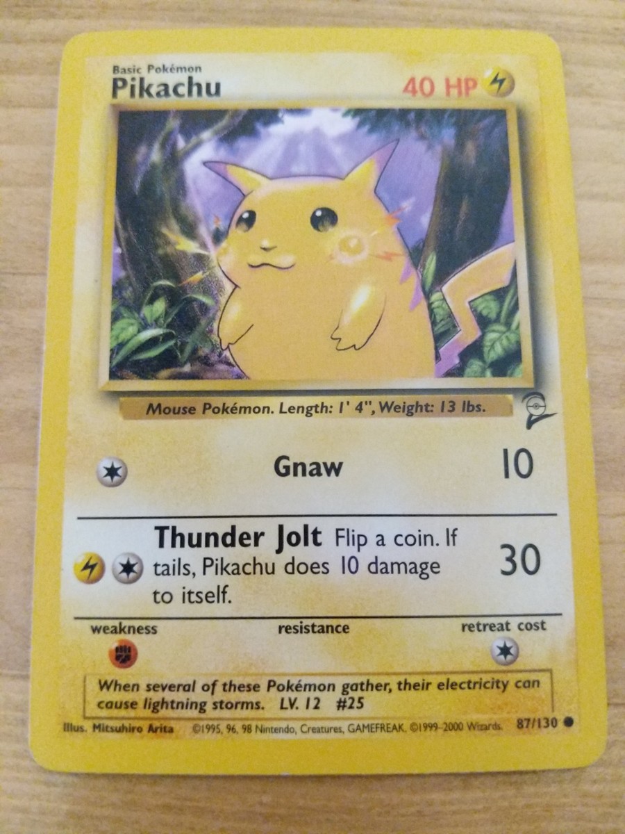 Pikachu 87/130 Base Set 2 NEAR MINT Pokemon Card | eBay
