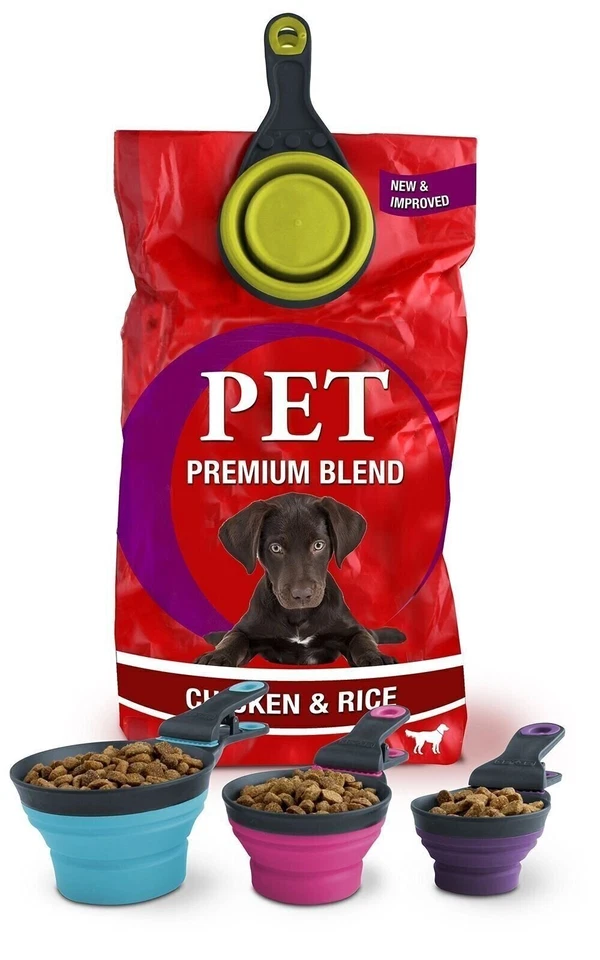 KlipScoop Plegable Dexas Popware para Mascotas, Capacidad 1 Taza, Gris/Verde Foto 3 de 3