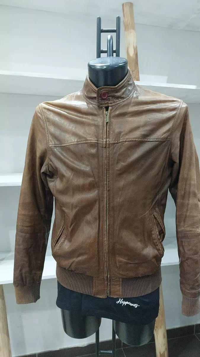 Leather Jacket Conbipel Man Genuine Leather Brown Size 48 PGC019LZ