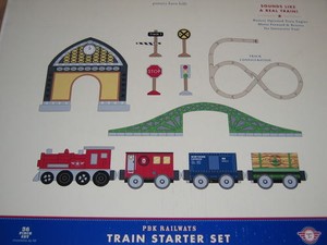 New Pottery Barn Kids Pbk Railways 36pc Wood Train Set For Kids Ebay