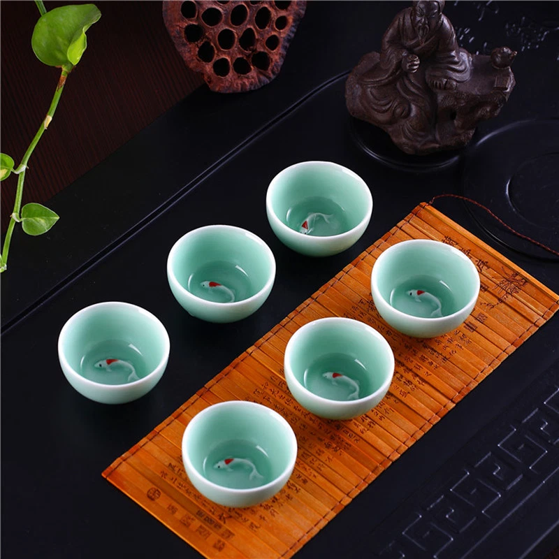 1 pieza Taza de té de porcelana Relieve Taza de té China Taza de té Tazas de cerámica Creativas Foto 3 de 4