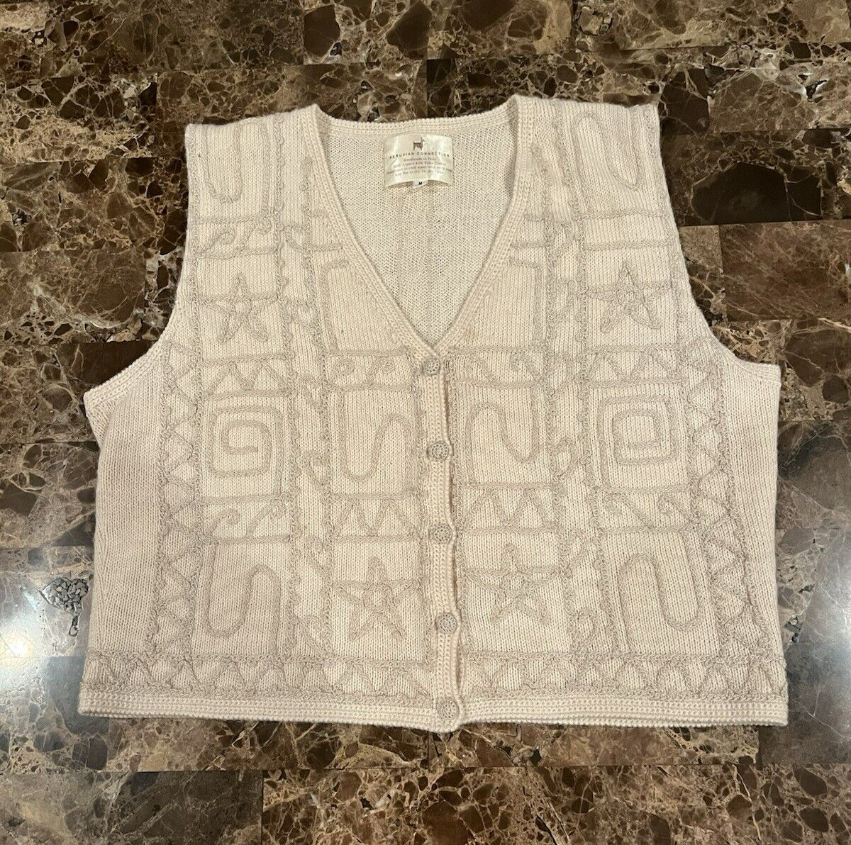 Peruvian Connection Folkloric Alpaca Blend Sweater Vest M Grunge