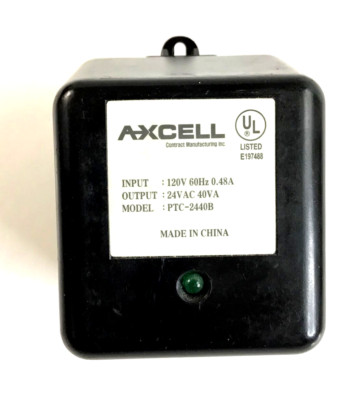 Axcell Plug-in Power Supply, PTC-2440B, 24V AC 40VA, Genuine