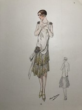 Vintage Art Déco Atelier Bachroitz Coloré Main Flapper Français Mode Print 30