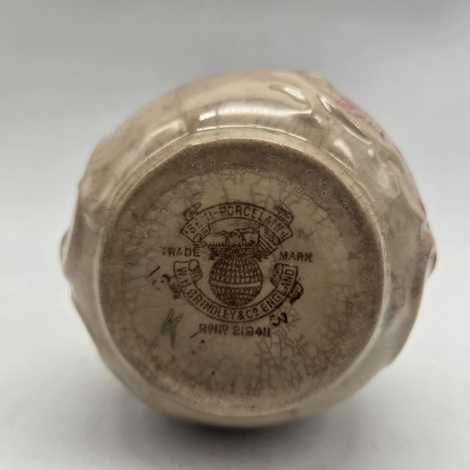 Antiguo porta cepillo de dientes taza jarrón baño por Grindley, Inglaterra porcelana de colección Foto 3 de 4