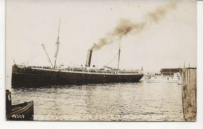 OLD AZO REAL PHOTO RPPC VIEW OF THE LARGE ROSE CITY STEAM SHIP - PACIFIC PHOTO