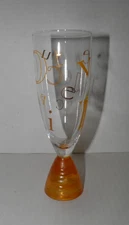 Beautiful Veuve Clicquot VCP Champagne Glass Alphabet Amber Base EUC