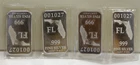 (4) 1/2 Troy Oz .999 Fine Silver Florida State Bar- Federated Mint