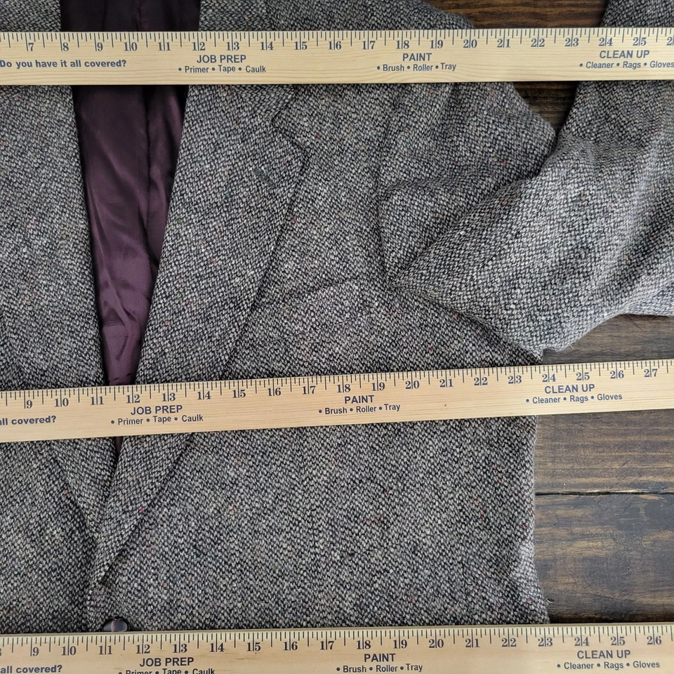 Abrigo Blazer Deportivo Estilo Tweed Para Hombre Dos Botones Marrón Lana Talla 48S Foto 3 de 4