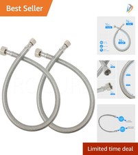 16-Inch 2-Pack Faucet Connector Set - Lead-Free Corrosion Resistant