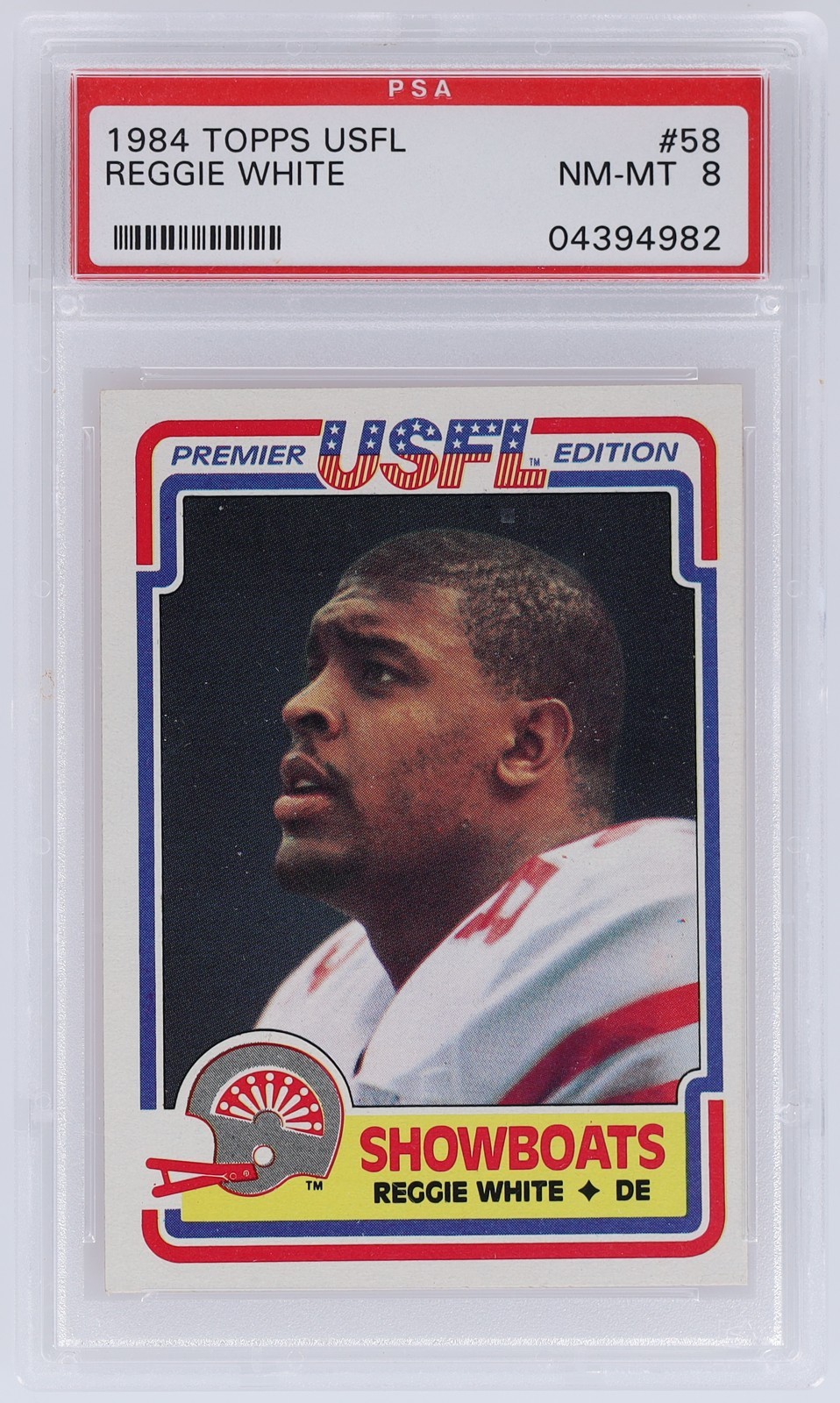 1984 Topps USFL Reggie White #58 PSA 8 Football NM-MT RC Rookie