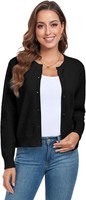 Damen Strickjacke Cardigan Weich Elegant Casual Schwarz M