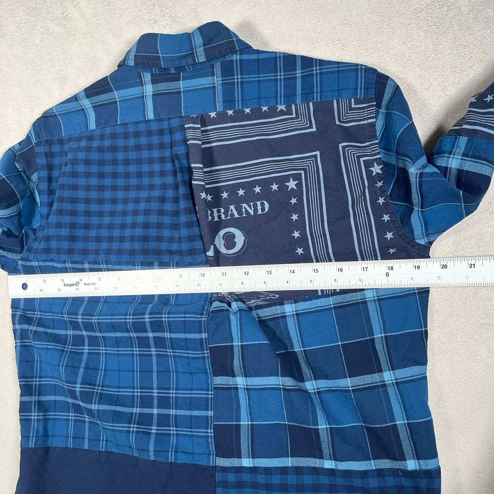 VTG Ralph Lauren Eagle Stamp Patchwork Shirt Men … - image 7