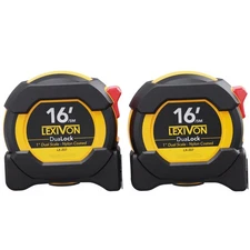 [2-Pack] 16Ft/5m DuaLock Tape Measure | 1-Inch Wide Blade with Nylon Coating,...
