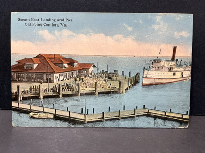 1913 USS Minnesota Navy Ship Canel on Old Point Comfort VA Postcard