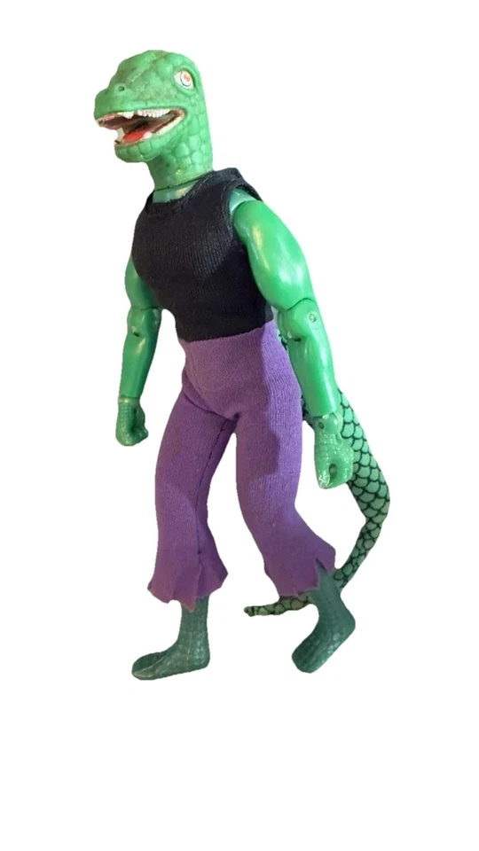 罕见 1974 年 MEGO 原装 LIZARD 8 英寸人偶 WGSH T2 复古 Villain 原装套装 — 第 3/4 张图片