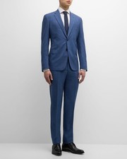 NWT Giorgio Armani Black Label Soft Blue Micro-Pattern Suit 52EU/42US 3595.00