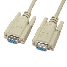 3 6 10 15 25 100 FT DB9 9-Pin RS232 Serial Female to Female Cable Cord Ivory LOT