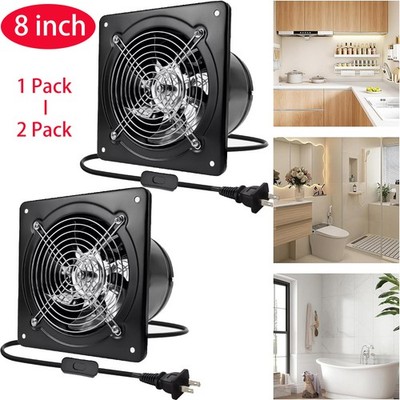 8 inch Exhaust Fan Ventilation Extractor Fan 110V Wall-Mounted Blower Duct Fan
