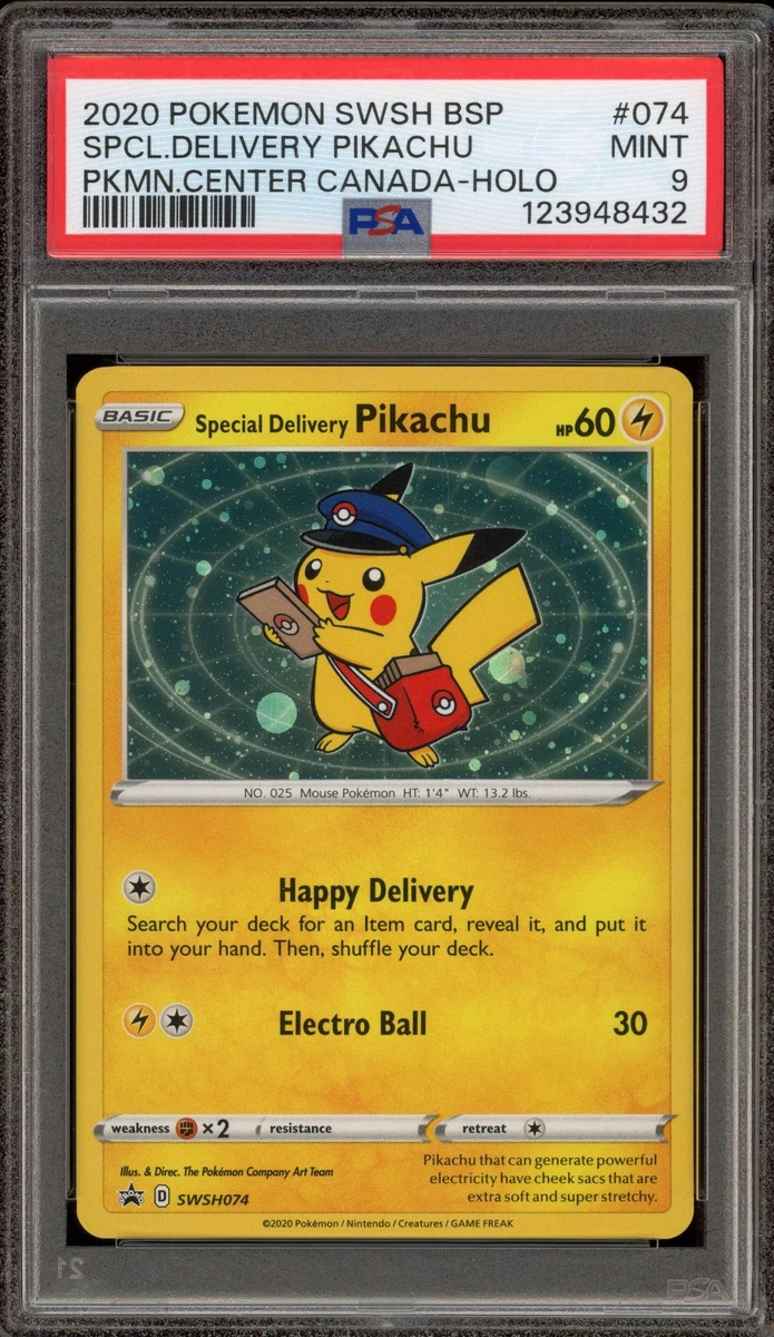 【psa9】スペシャルデリバリー ピカチュウ Delivery Pikachu Pokemon Special Delivery Pikachu P.M. Center Canada Holo Promo