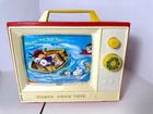 Vintage 1966 Fisher Price Music Box TV #114 Giant Screen Toy Two Tunes Works