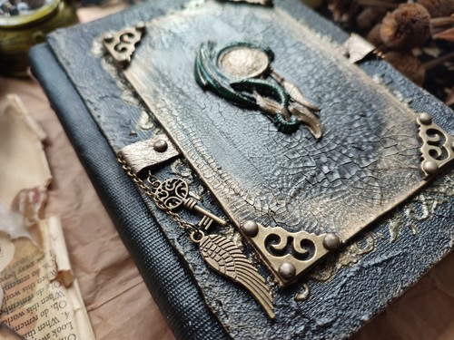 Gothic Dragon Journal- Handmade Fantasy Grimoire Spellbook – Witch Diary - Picture 5 of 13