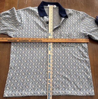 VTG 80s Valentino Coupeau Paris Men's L Collared Knit Shirt