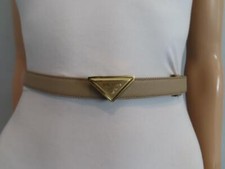 PRADA Beige Saffiano Leather Belt Size 75/30 795