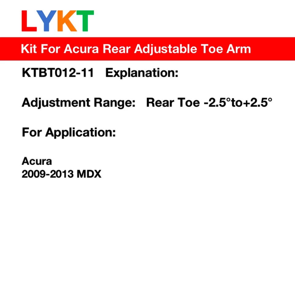 LYKT 2pcs Adjustable Control Arms  Rear Toe Kit For Honda Pilot & Acura  ZDX、MDX - Image 3 of 4