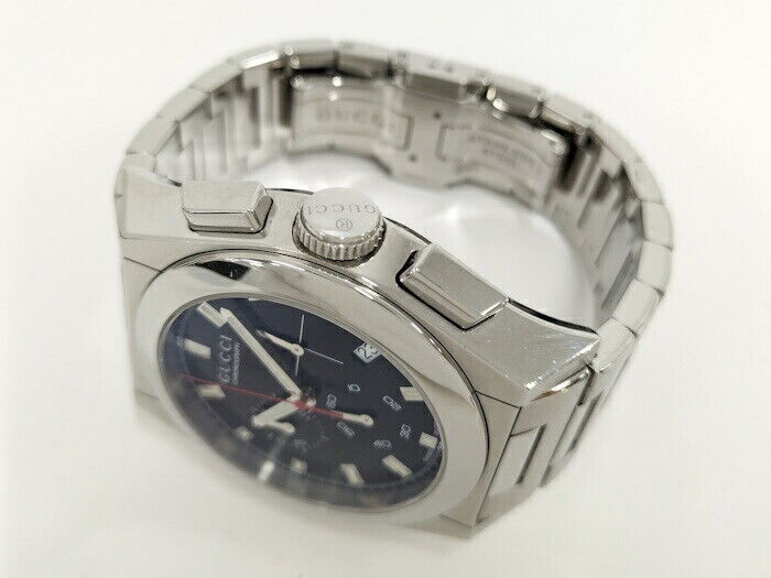 GUCCI Pantheon Men s Watch Chronograph Quartz Date SS Black GUCCI Pantheon Men s Watch Chronograph Quartz Date SS Black