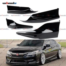 4PCS Front Rear Bumper Lip Splitter Spoilers for 2016-2017 Accord 4DR HFP Style