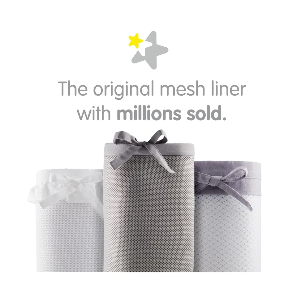 Forro de cuna de malla transpirable para bebé - Colección clásica - Azul aguamarina -... Foto 2 de 4