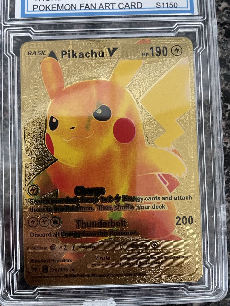 2020 POKEMON PIKACHU V CHARGE THUNDERBOLT GOLD CARD #170/185 2020 POKEMON PIKACHU V CHARGE THUNDERBOLT GOLD CARD #170/185