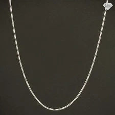 Italian Solid Sterling Silver Curb Link Chain Necklace 925 Silver Chain UNISEX