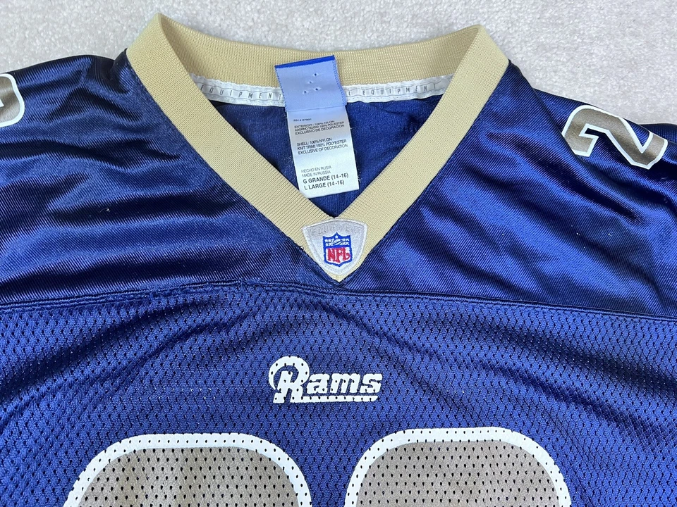 Marshall Faulk St.Louis Rams 球衣 男孩 大号 蓝色 Nike Swoosh 复古 儿童 — 第 4/4 张图片
