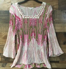 Women Boho Top Size Large Fairycore Coquette Festival Romance Whimsy Princess